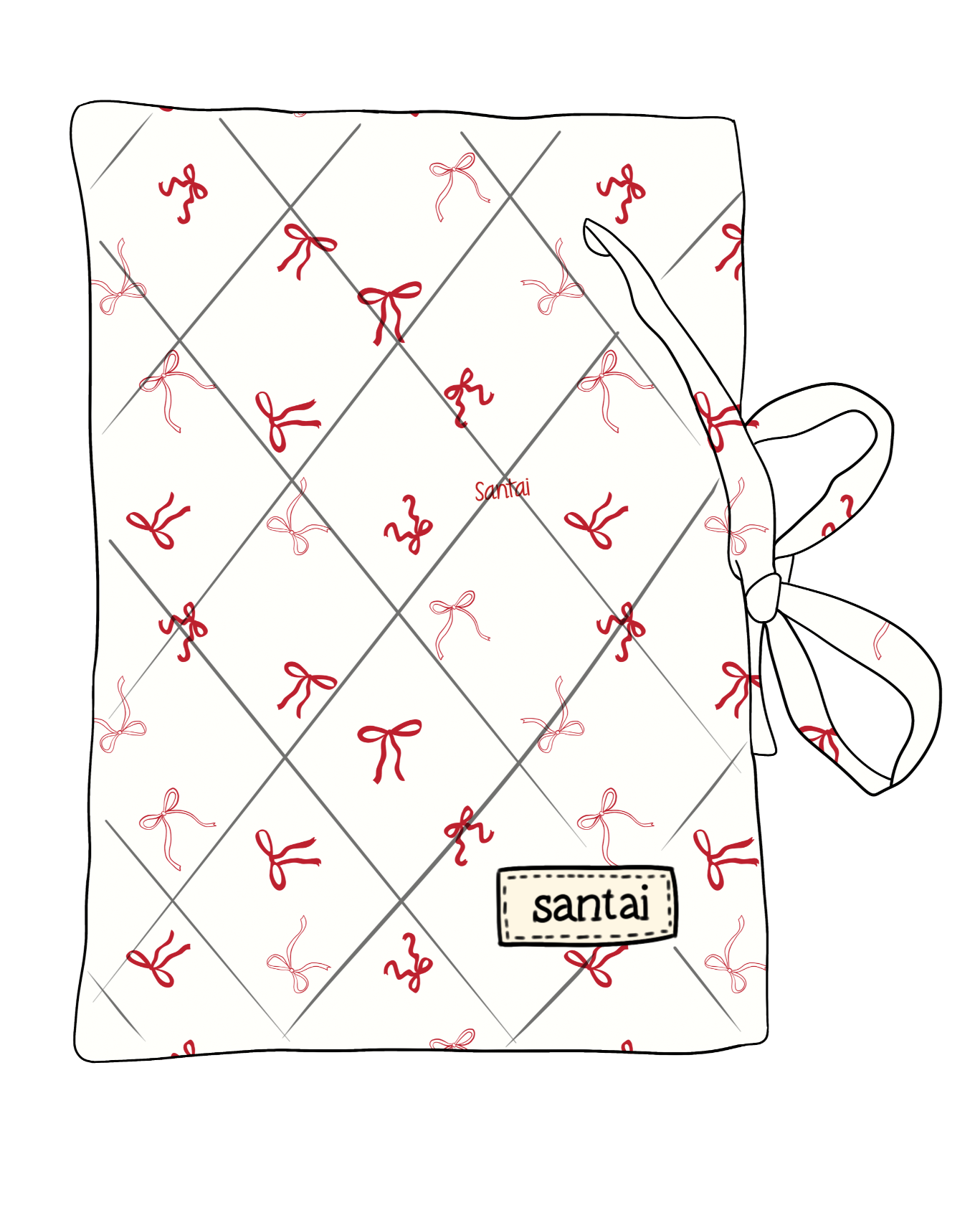 Red Ribbons Book Sleeve Sleeve