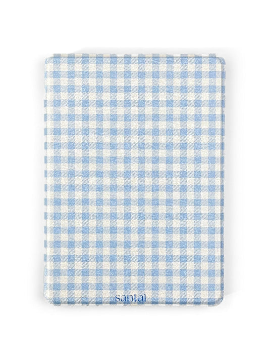 Blue Gingham Kindle Case front cover