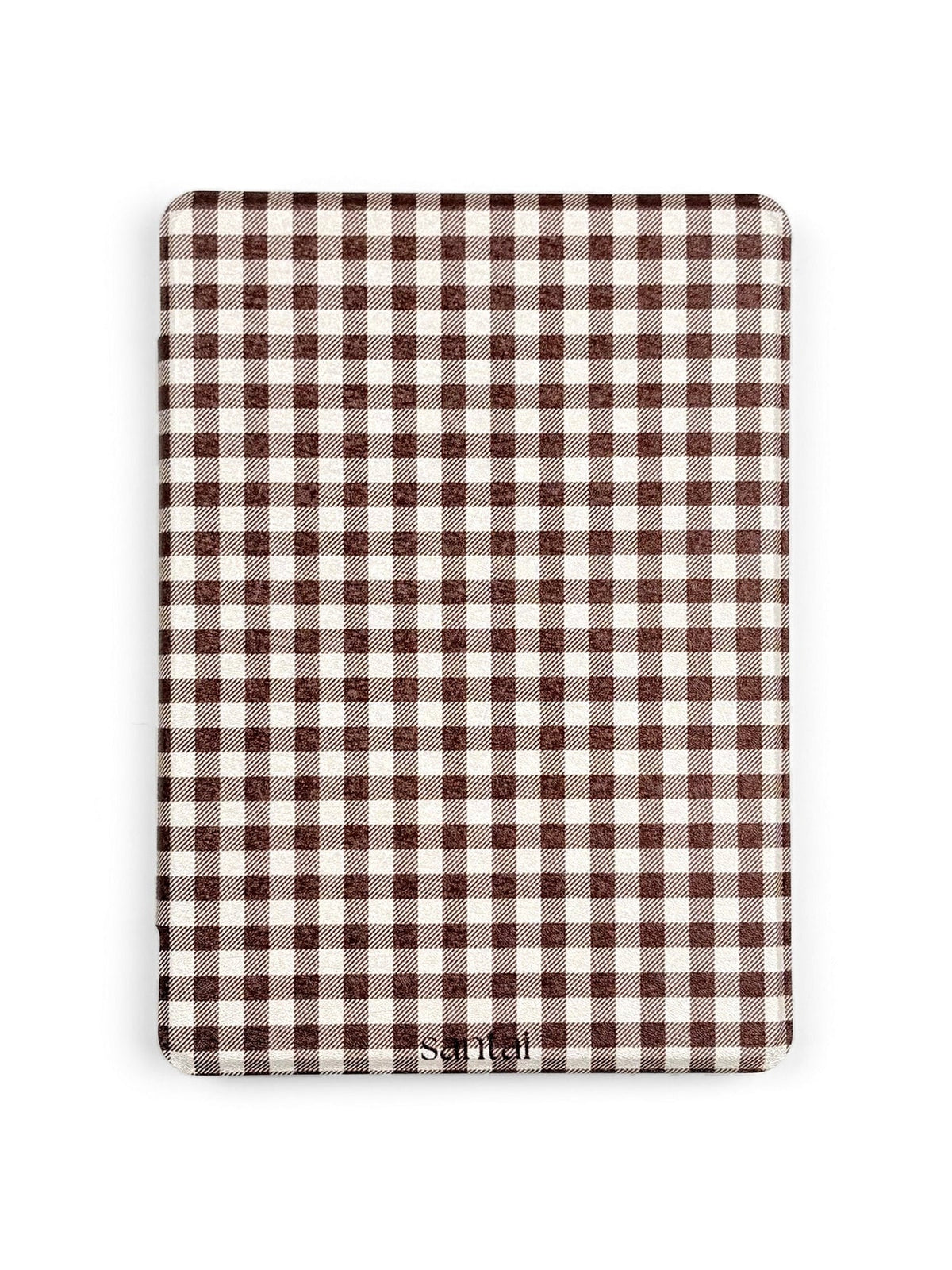 Brown Gingham Kindle Case front cover