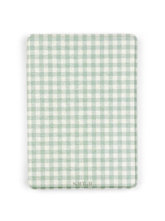 Green Gingham Kindle Case front cover